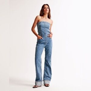 Abercrombie & Fitch strapless denim jumpsuit